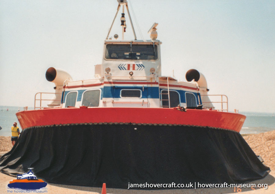 AP1-88 hovercraft with Hovertravel -  (credit: The <a href='http://www.hovercraft-museum.org/' target='_blank'>Hovercraft Museum Trust</a>).